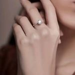 Certified 3ct. Moissanite Ring Silver Photo 1