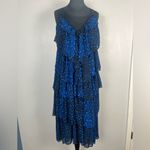 Lulus New Tiers of Love Black and Blue Print Tiered Ruffled Maxi Dress medium Photo 1