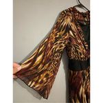 New Directions Animal Print Faux Belt Built In Shirt Ruffles Long Sleeve3X Black Size undefined Photo 2