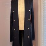 White House | Black Market WHBM navy blue open front shawl collar long line cardigan sweater jacket Size XS Photo 0