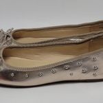 Nine West  Women's Metallic Curvy 3 Bow Tie Studded Ballet FlatsSize 9.5 M Photo 1