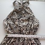 Dixie Womens Small Halter Neck Tiered Mini Dress Beige Paisley Floral Italy Made Brown Photo 10