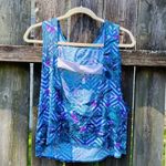 Soul Cycle Performance Printed Open Back Tank | S Blue Photo 2