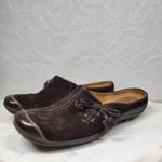 Vintage Naturalizer Natural Soul Fanner Suede Mules Womens 7 Brown Leather Bow Photo 4