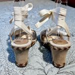 UGG  Australia Amelie  Linen Espadrille Wedge Sandals w/ Shearling Boho Sz 7💛 Photo 7