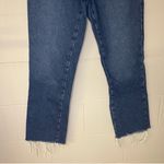 ZARA  High-Rise Straight Leg Dark Wash Raw Hem Jeans Women’s Size 4 100% Cotton Photo 2