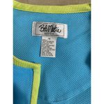 Bob Mackie Women 14 Blue Collarless Open Jacket Padded Shoulder Long Sleeve Photo 6