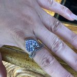 Genuine Tanzanite Black Spinel Sterling Silver Heart Ring Size 8 Photo 3