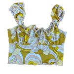 Urban Outfitters  yellow floral women's crop top 70s style sz‎ large Photo 0