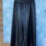 enza costa faux leather wide leg pants size medium Black Photo 1