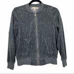 Michael Kors Y2K Grey Velour Track Suit Set Rhinestone Embellished Sz Petite Sm Photo 2