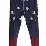 WAVE LIFE Women XS AMERICAN LEGGINGS and SPORT BRA SET STARS GRADIENT EFFECT Red Photo 2