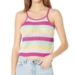BCBGeneration BCBG Pink Multi High Neck Halter Stripe Knit Sweater Tank Photo 0