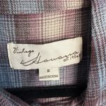 Vintage Havana  Cream and Blue Plaid Button Front Long Sleeve Mini Dress Photo 1