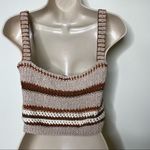 ZARA Knit Crochet Crop Top Brown Tan Size S Photo 3