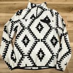 Neon Riot White Black Aztec Quarter Zip Pullover Sweatshirt Women’s Small White Photo 0