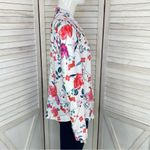 st. john's bay St. John’s Bay Active Floral Full Zip Track Jacket White Pink Petite Small Photo 2