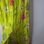 NY&Co. L Neon Floral Faux Wrap Maxi Skirt in Lime Red Size L Photo 6