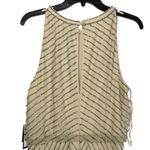 Adrianna Papell NWT Halter Art Deco Beaded Blouson Gown Nude Geometric 16 Photo 5