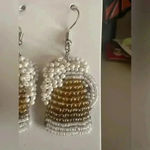 Beer mug beaded glass White Photo 4