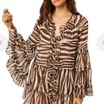 MISA Los Angeles Tallulah Dress Brown Zebra Size XS Animal Print Party Vegas Photo 0