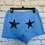 PINK - Victoria's Secret  Fleece High Rise Sweat Shorts Seascape Blue Stars Bling M Photo 5