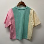 Teddy Fresh  Womens Pastel Colorblock Cotton T-Shirt M Photo 5