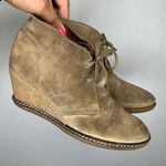 J.Crew Suede Wedge Booties Lace Up‎ Ankle Boots Desert Boot Style Casual Women Tan Size 8 Photo 0