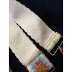 Boho Embroidery Multicolor Crochet Flower Adjustable Purse Strap White Photo 5