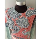 Whimsy Rose Baby Waffle Knit Top Size M Elephant Print Lightweight Boho Indie Blue Size M Photo 2