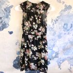 Needle & Thread  Floral Zip Front Black Dress Photo 1