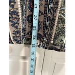 JOE & ELLE Blue/Tan Paisley Chiffon 3/4 Balloon Sleeve Blouse Size M Button Boho Photo 2