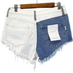Vanilla Sky Denim Shorts Womens Medium Two Tone Distressed Grunge Rocker Beach Blue Photo 1