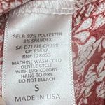 potter's pot Rust and white print on or off shoulder smocked boho print top size small Photo 4