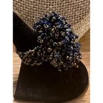 Seed Bead Large Cocktail Stretch ring Blue Copper FUN Photo 2