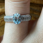 Natural Aquamarine Zircon Sterling Silver Ring Size 6 Photo 0