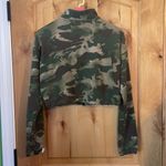 Adidas  Originals Women's Cotton Camo Cropped Half-Zip Sweatshirt Top $65 EUC S Photo 2