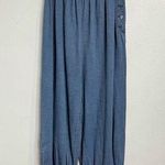 by Anthropologie Blue Denim Side Button High Waist Harem Pant Sz S Photo 0
