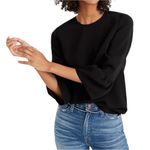 Madewell  Blouse Bell Sleeve Size XXS Black Dressy Preppy Work Top Office Shirt Photo 0