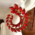 Betsey Johnson red rhinestone swirl post earrings Photo 6