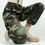 Y2K Women’s Cargo Hot Weather Combat Trousers in Woodland Camo Small Short Photo 2