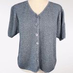 Sag Harbor VTG 90's Knit Short Sleeve Cardigan Sweater Silk Blend Large Photo 0