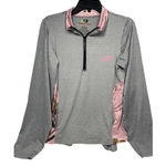 Mossy Oak  Grey & Pink Camo Quarter‎ Zip Pullover Small Photo 0