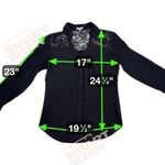 EXPRESS Slim Fit Black Button Down Portofino Shirt Black Lace Insert Size S Photo 4