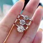 Boutique 2Ct Solitaire Moissanite Diamond Engagement Ring | Platinum Plated Silver Photo 0