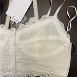 Bershka  Ivory Lace Buttoned Top Photo 5