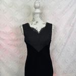 Calvin Klein  Velvet Black V Neck Dress with Lace Trim Size 2‎ NWT $129 Photo 13