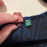 Farm Rio  semi sheer‎ pocket regatta tank blue/black pattern sz L(G) Photo 3