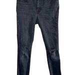 Madewell 9" High-Rise Skinny Black Distressed Cropped Jeans Womens Size 29 Photo 0