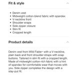 Wild Fable Cropped Denim Vest - Black Wash Women's L Photo 3